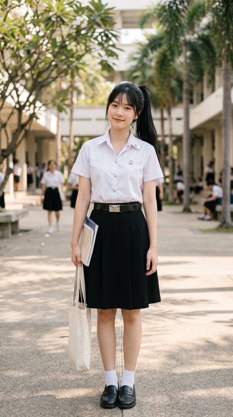 ตัวละครนักเรียนหญิงในชุดนักเรียน เต็มตัว